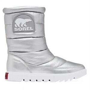 Sorel Joan of Arctic - Mid Puffy Boot - Pure Silver - Size 10